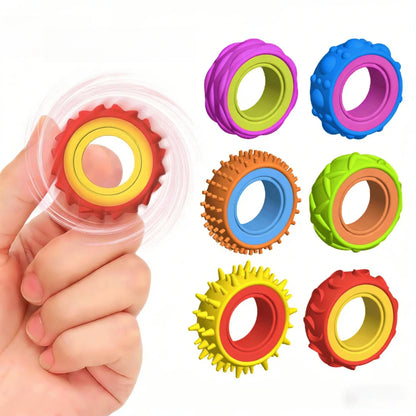 New Silicone Sensory Rotating Fidget Ring Stress Relief Spinning Fidget Toy for Adults Anti Anxiety Autism ADHD Quiet
