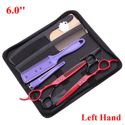 6.0'' Left Hand Professional Hairdressing Hair Scissors Cutting Shears Thinning Salon Barber Home Japan Steel Dropshipping A8001