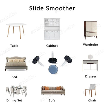 20Pcs 19/22/25/30/38mm Table Chair Foot Sliders Round Furniture Legs Pads With Nails Cabinet Sofa Glides Floor Protectors Slider