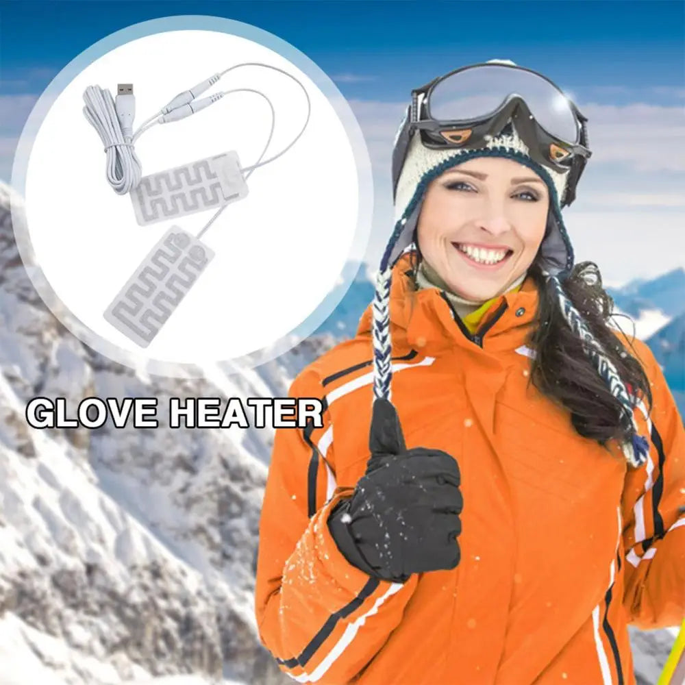 Tolex Thermal Electric USB Gloves Heater Heated Gloves Carbon Fiber Cloth Skis Mittens Winter Heating Film Pad for Winter Cold
