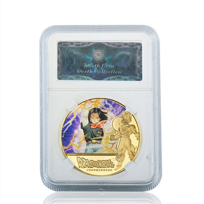 Dragon Ball Gold Plated Gold Coin Son Goku Vegeta Commemorative Coins Children Classic Anime Peripherals Collection Toy Souvenir