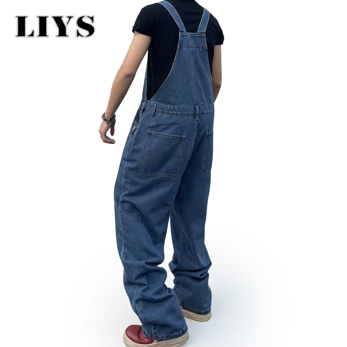 Men's Washed Relaxed Denim Overalls