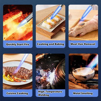 Portable Gold Copper Gas Welding Torch High Temperature Flame BBQ Cooking Brazing Tool for Outdoor Heating And Metal Joining