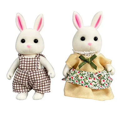 Simulation Forest Rabbit Family DIY Playset Mini Rabbit Bear Figure Toy Dolls Kids Gifts