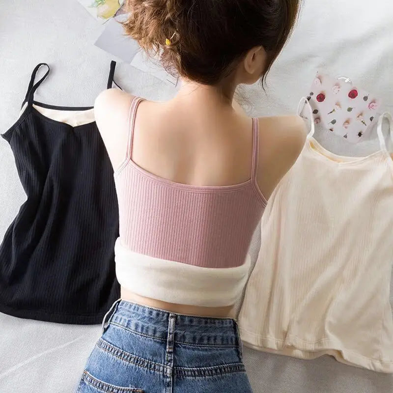 Fleece-Lined Slim Tank Top