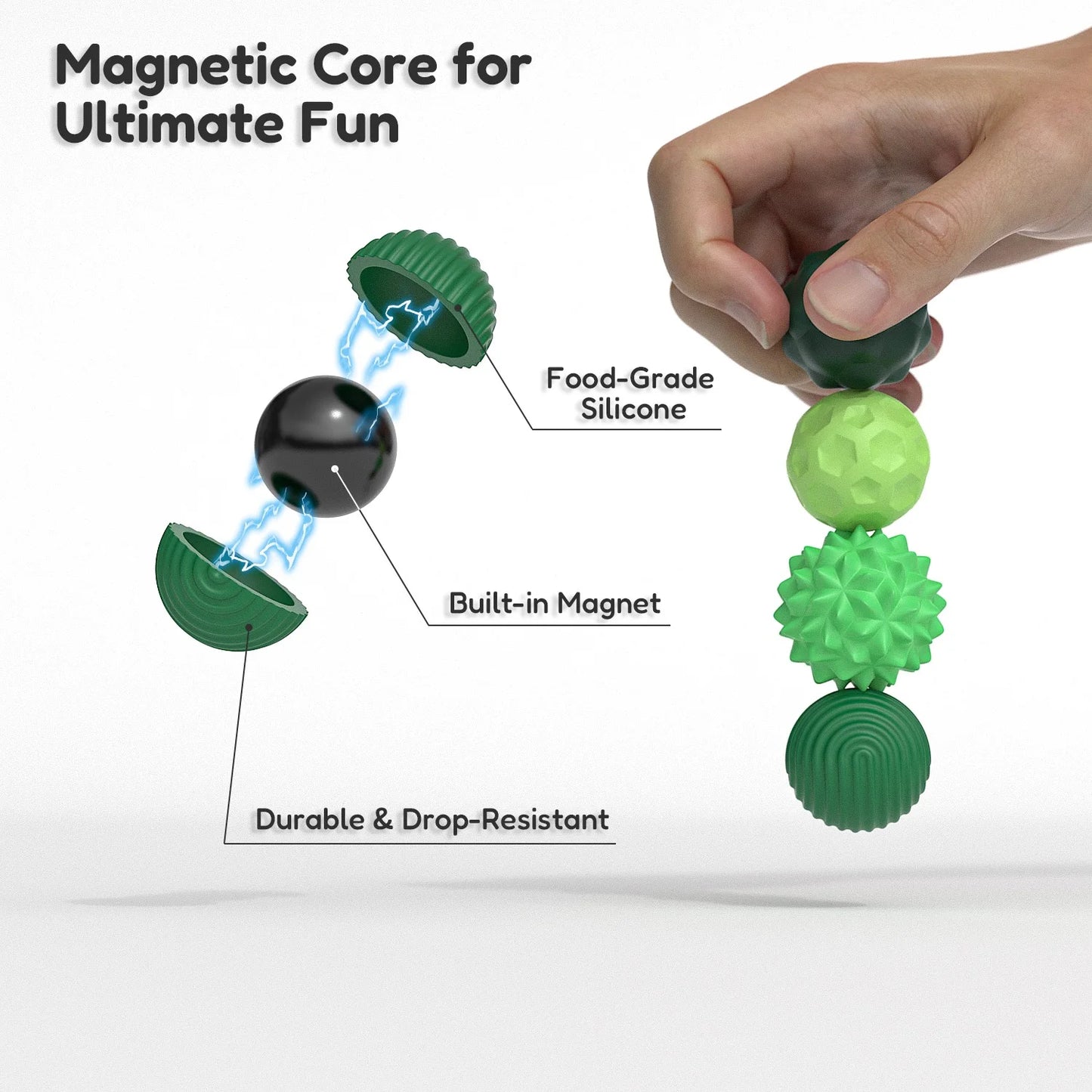Magnetic Balls Fidget Toy EDC Anti Stress Relief Toy Antistress Anxiety Sensory Magnet Fidgeting for Adult Kids Autism ADHD Gift