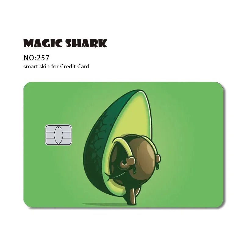 Magic Shark Dog Meme Hunter Snake Stonks 3M Matte PVC Front Sticker Film Cover Skin for Bank Debit Credit Card