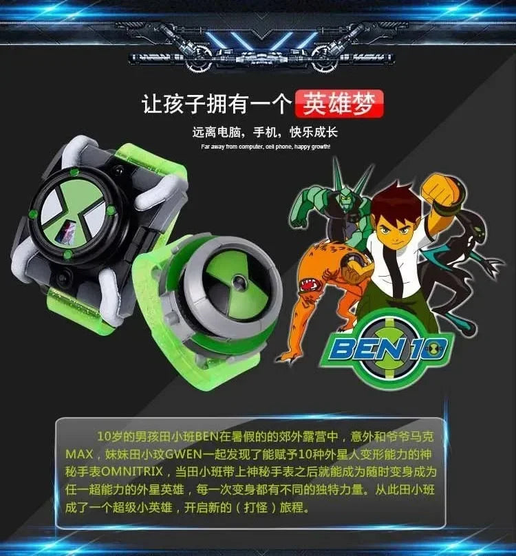 Omnitrix BEN10 Action Figures Ben Tennyson Projection Watch Deformation Sound Light Doll Smart Watch Children's Birthday Gifts