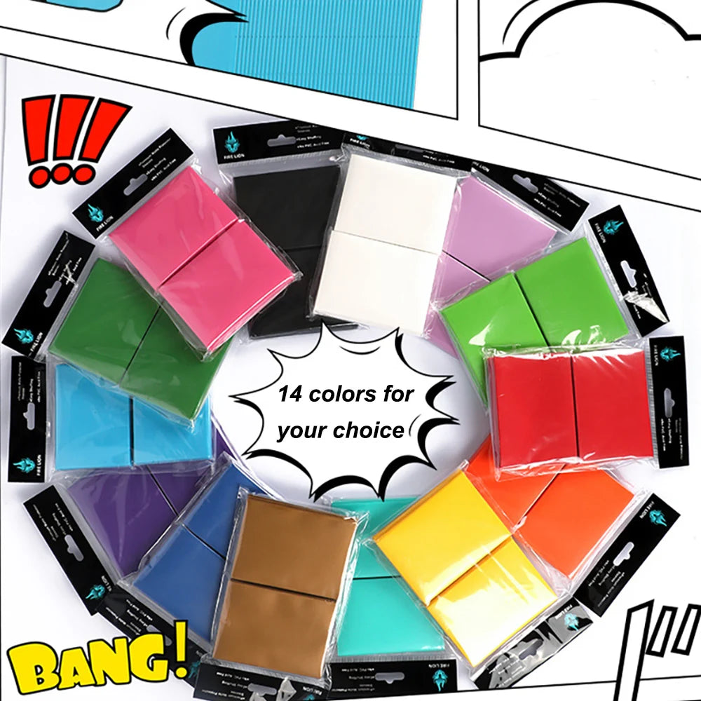 100PCS 62x89mm Colorful Matte Trading Card Sleeves Toploaders Fit YGO Sports Card Protector for Photocard Standard Cards