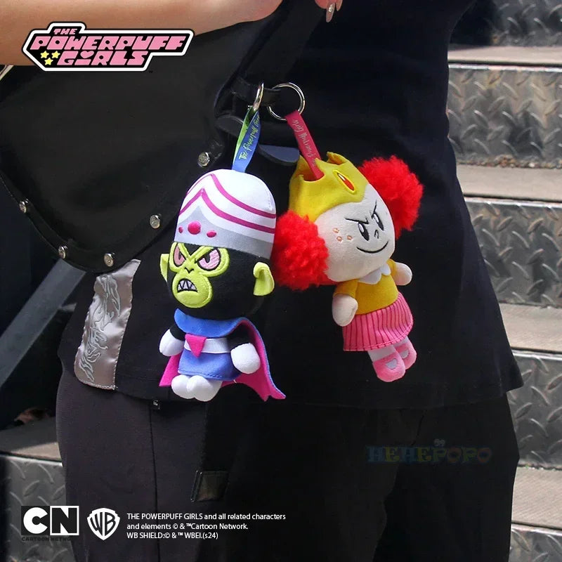 Limited Edition Palace Style Kawaii Anime The Powerpuff Girls Plush Keychain Dolls with Mojo Jojo & Princess Morbucks
