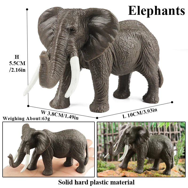 Oenux African Wild Animals Elephant Model Simulation Big Mammoth Action Figures Figurine PVC Educational Toy For Kids Gift