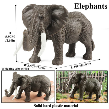 Oenux African Wild Animals Elephant Model Simulation Big Mammoth Action Figures Figurine PVC Educational Toy For Kids Gift