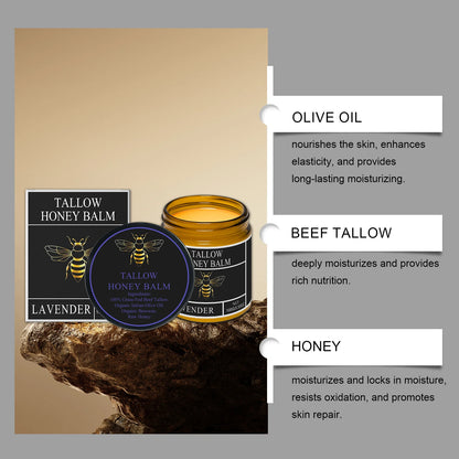 Beef Tallow Honey Moisturizer Grass Fed Whipped Tallow Face Cream Body Lotion Non Greasy Nourishing Fast Absorption Skin Care
