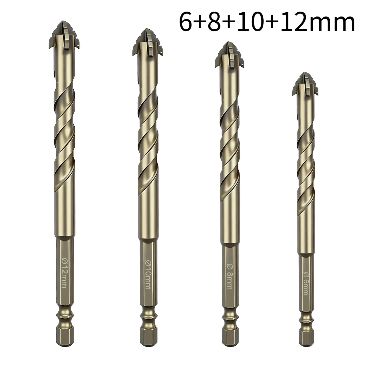 High-Four-edged serrated eccentric drill for dry drilling of ceramic tiles, glass, marble, concrete, stainless steel drill bits