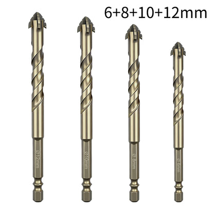 High-Four-edged serrated eccentric drill for dry drilling of ceramic tiles, glass, marble, concrete, stainless steel drill bits
