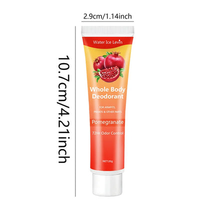 Pomegranate Full Body Deodorant Cream, 72-Hour Odor Control, Aluminum-Free, Gentle and Soothing, Fresh Scent - Suitable for Sensitive Skin, Perfume Deodorant, All-Day Freshness