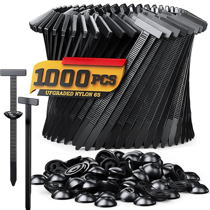 1000-100set Self-locking Universal Nylon Cable Tie Buckle Heavy Duty Zip Ties with Pin & Button Car Daily Repair Fastening Strap