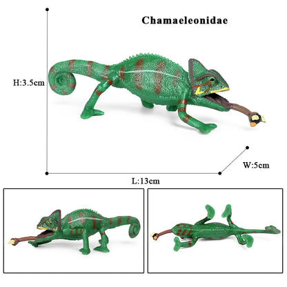 Oenux New Simulation Wild Reptile Animals Action Figures Lizard Model Figurines Kids Education Congnitive Scene Decoration Toy