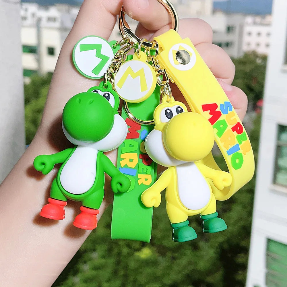 19 Styles Anime Keychain Mario Bros Luigi Toad Bowser Action Figure Model PVC Cartoon Bag Doll Pendant Toys Gift