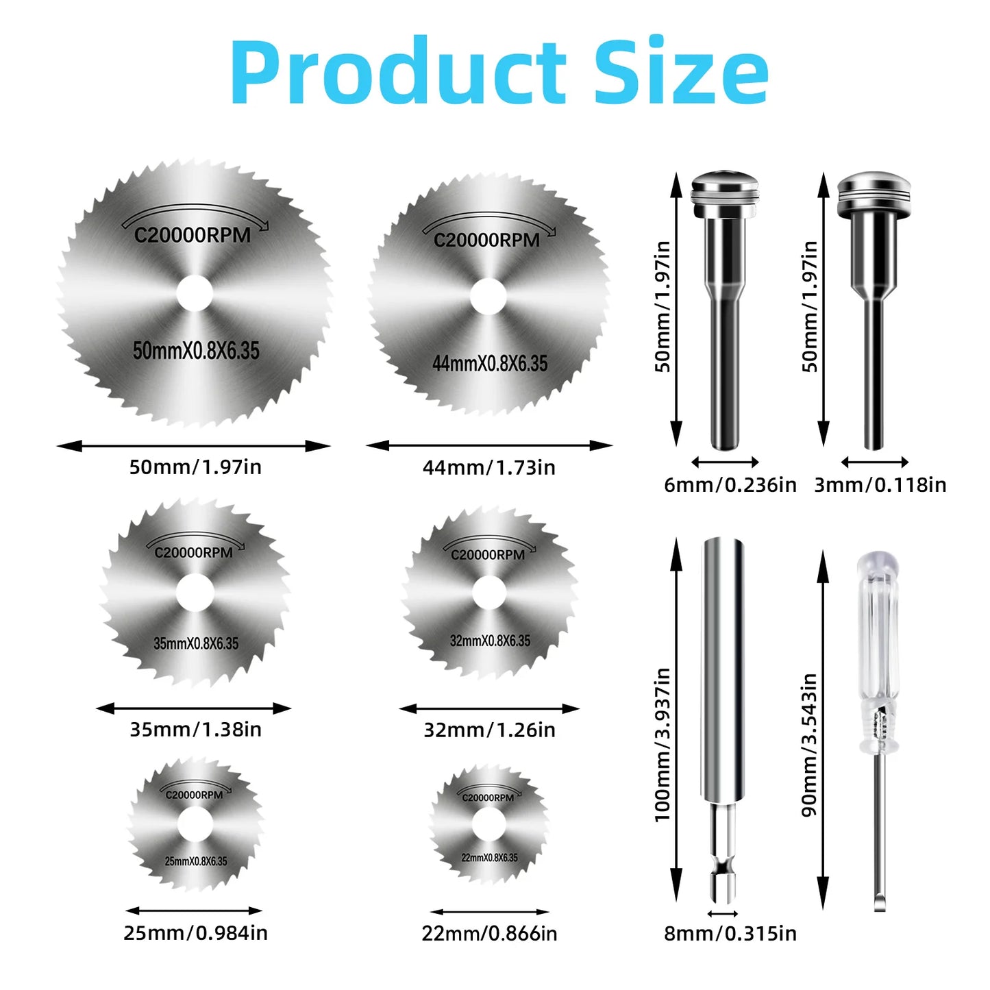 High-Speed Steel Saw Blades 10PCS, 1/4" Hex Shank Universal Fit for Grinders, Metal/Wood/Plastic Cutting Discs, Durable Rotary T