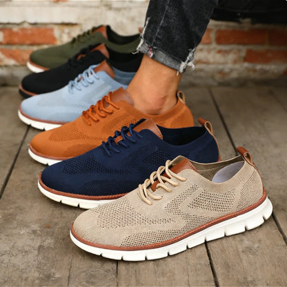 Outdoor Men Causal Sneakers Lightweight Breathable Mesh Soft Sold Walking Shoes Comfortable Shock-absorbing Trendy Shoes for Men