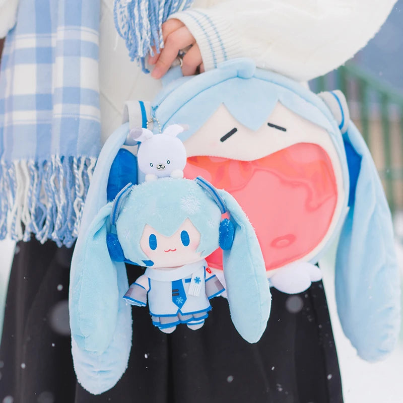 15cm Hatsune Miku Snow Series Plush Doll Kawaii Q Version Plushies Backpacks Toys Action Figures Keychain Bag Pendant Toy Gift