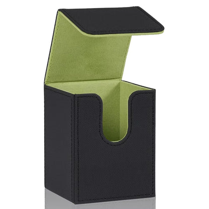 Card Deck Box,Card Storage Box holds 100+ Single Sleeved Cards, PU Leather Magnetic Closure for Magic cards TCG cards