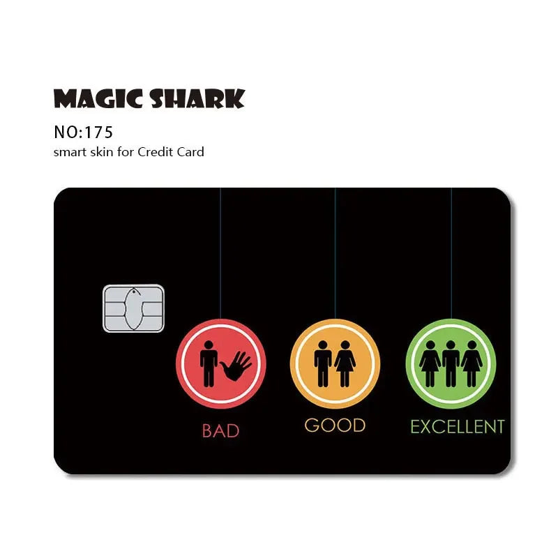 Magic Shark Flower Butterfly Bear Wing No Fade PVC Film Skin Cover Sticker for Bank Debit Credit Card