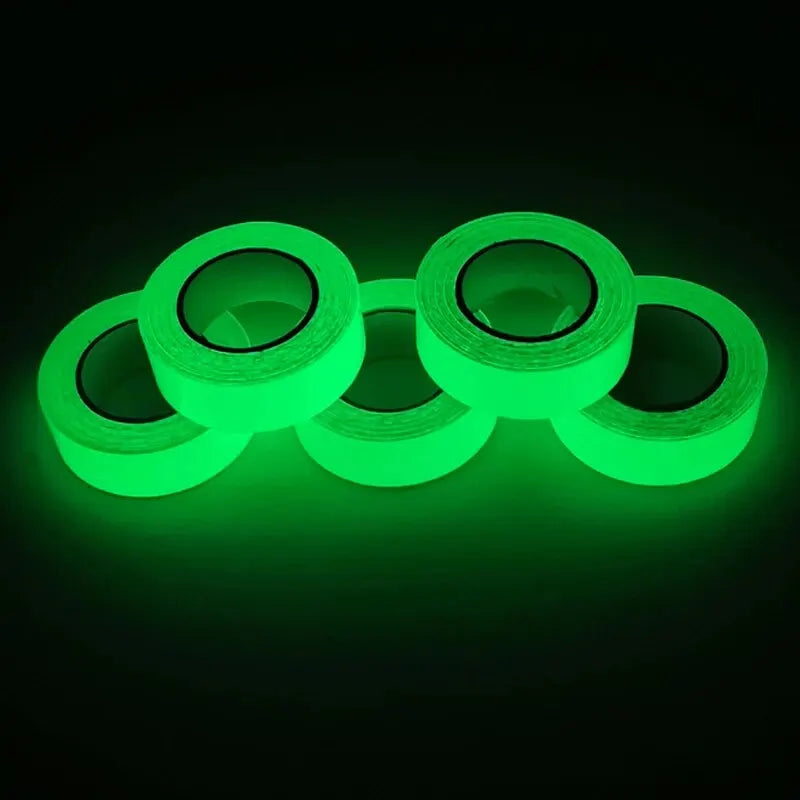 1 Roll Fluorescent Self-Adhesive Glow-In-The-Dark Tape Light Strip Fire Channel Stage Decoration Safety Exit Warning Stickers