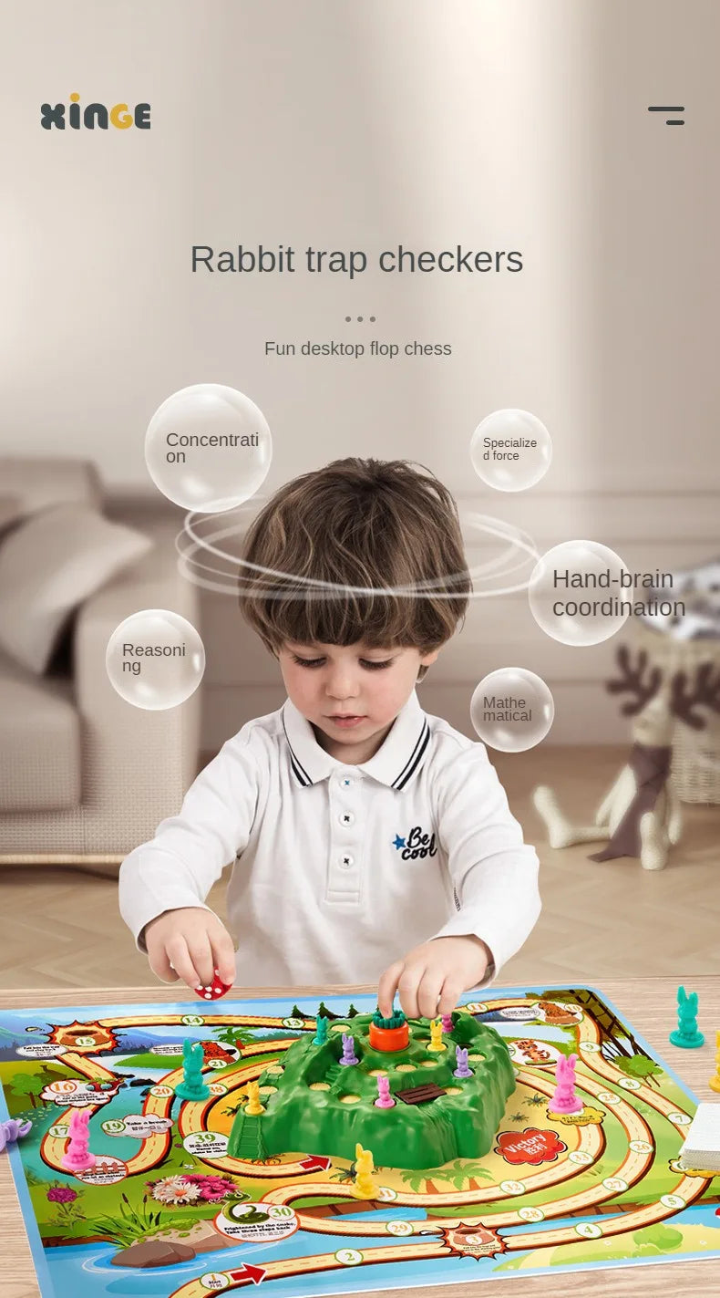 New Rabbit Trap Puzzle Toy Children's Dual Play Multiplayer Board Game Competition Parent Child Interactive Strategy Game