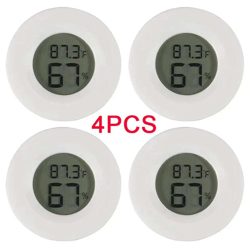 2/4 Pcs Mini Hygrometer Thermometer Fahrenheit or Celsius Meter Digital LCD Monitor Indoor Room Round Humidity Temperature Gauge