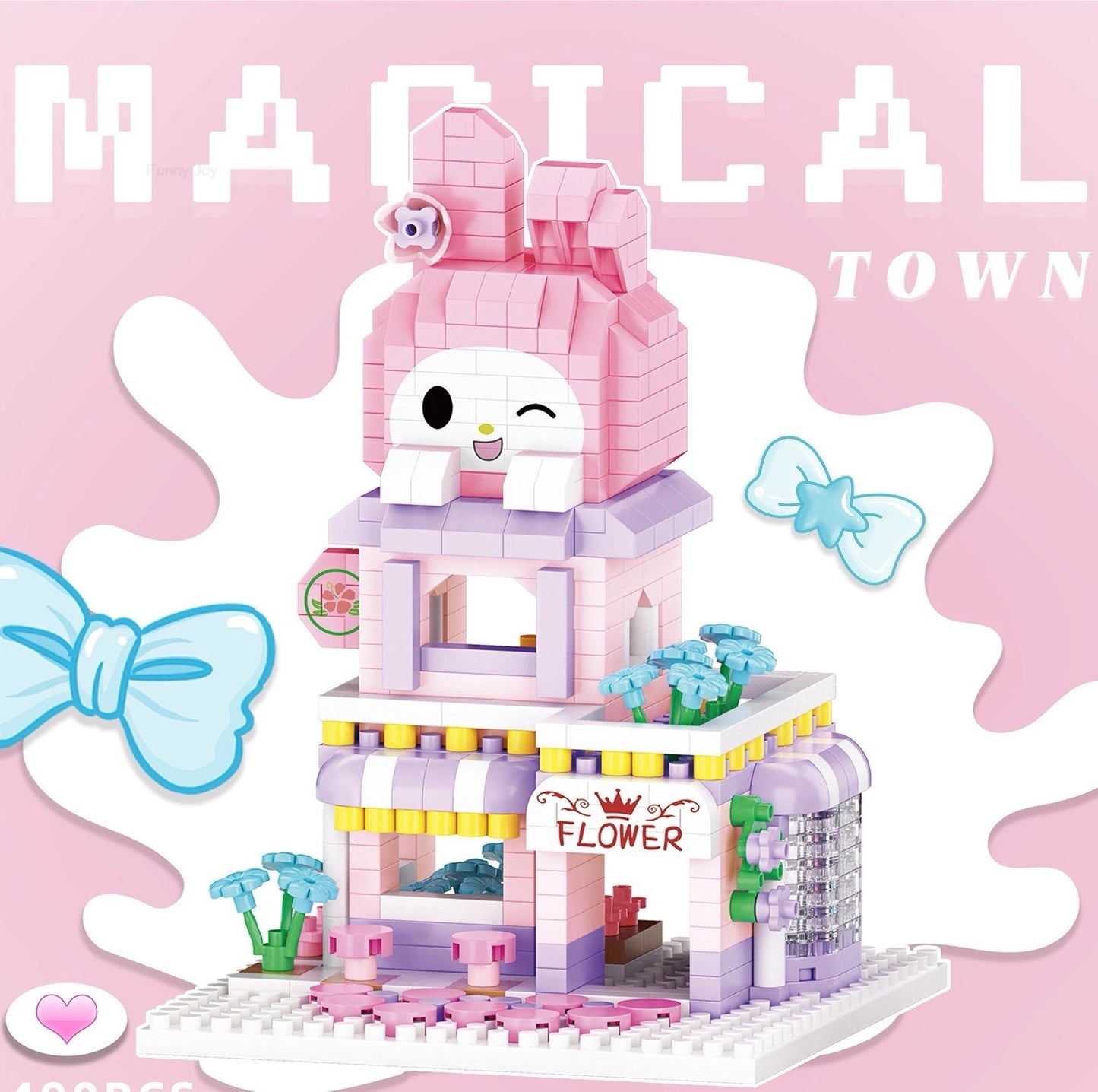 Cartoon Anime Hello Kitty Blocks Kuromi My Melody Cinnamoroll Mouse Building Blocks Doll Toy Kids Birthday Gift