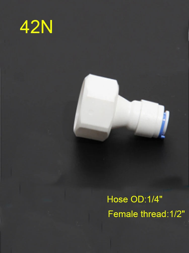 Reverse Osmosis Quick Coupling 1/4" 3/8" OD Hose Connection Tee Y Connector 2 Way Straight RO Water Plastic Pipe Fitting