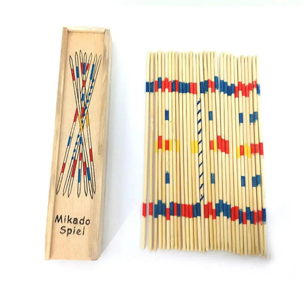 Traditional Mikado Spiel Pick Up Sticks With Box Multiplayer Game Baby Educational Wooden Board Game Stick Funny Desktop Toy