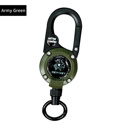 Rope Retractable Pull Reel Steel Wire Carabiner Key Chains Buckle Holder Outdoor Sporty Keychain Multiple Tool Anti-Theft