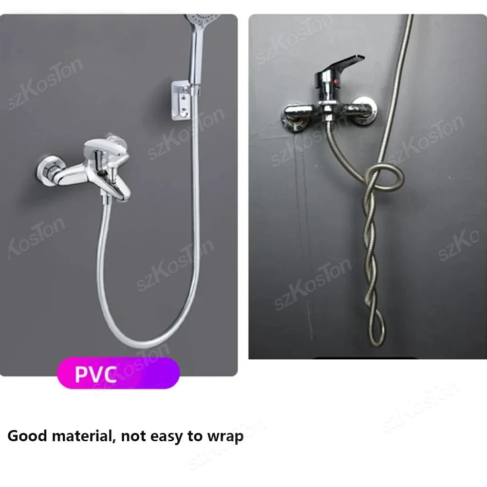 Flexible Anti Winding 1.2/1.5/2m High Pressure GI/2 Universal Interface PVC Handheld Shower Head Hose Faucet Extension Pipe
