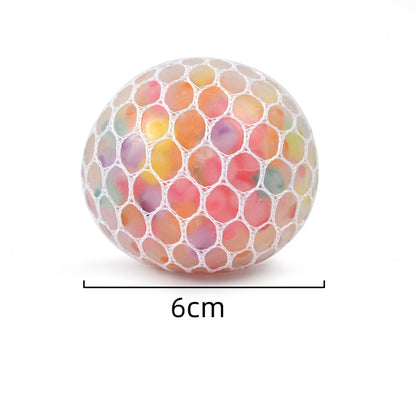 The Rainbow Bead Pressure Reducing Ball Squishy Fidget Toys Funny Stress Reliever Reduce Pressure Prop for Childrens and Adults