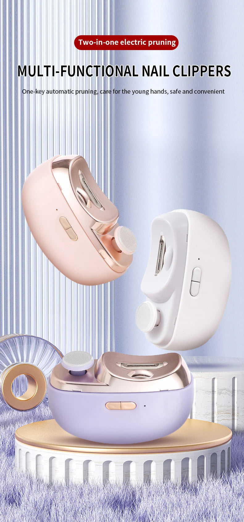 Automatic Electric Baby Nail Clipper - Anti-Splash Anti-Pinch Hand Nail Polisher