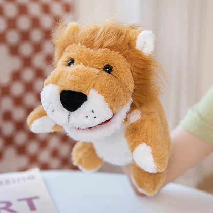 Cartoon Animal Hand Puppet Parent-child Game Doll Husky Fox Bear Dog Pig Tiger Lion  Appease Toys Birthday Gifts For Children ﻿