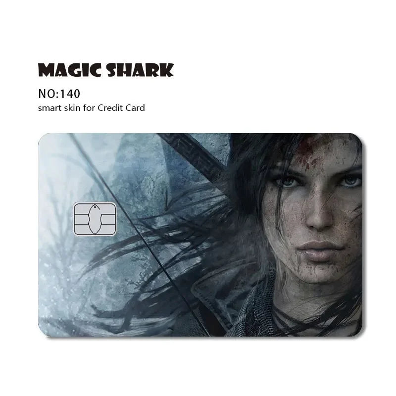 Magic Shark Flower Butterfly Bear Wing No Fade PVC Film Skin Cover Sticker for Bank Debit Credit Card