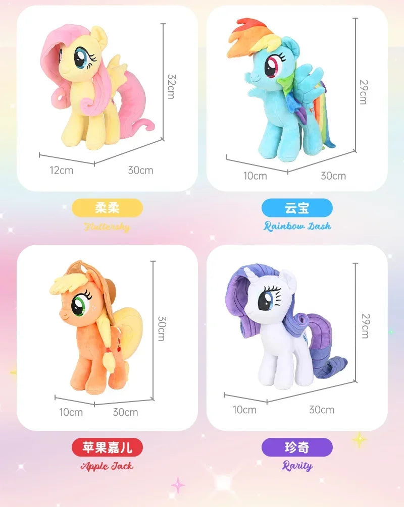 New My Little Pony Plush Toys Twilight Sparkle Pinkie Pie Rarity Fluttershy Applejack Rainbow Dash Stuffed Doll Kid Xmas Gift
