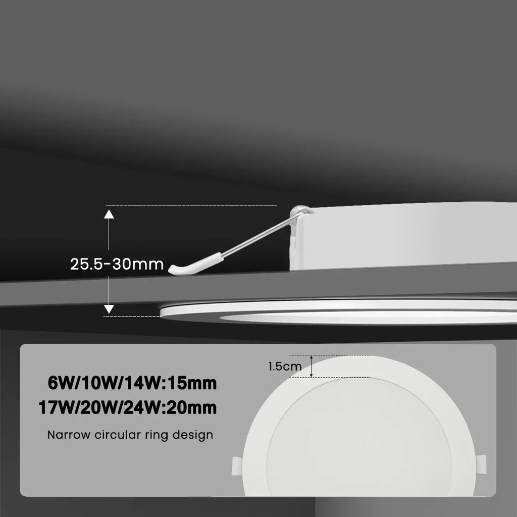 1-10pcs/lot Recessed Led Downlight Round Leds Panel Light 120V 220V 3000K-6000K 10W 20W 24W Spot for Foyer Indoor Lighting