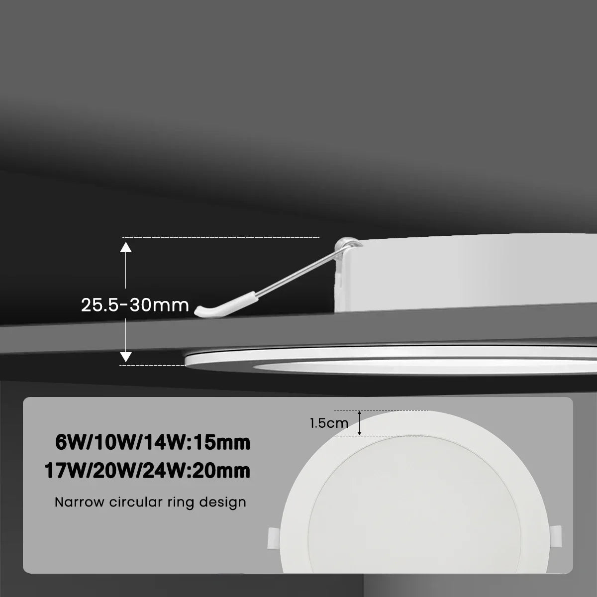 1-10pcs/lot Recessed Led Downlight Round Leds Panel Light 120V 220V 3000K-6000K 10W 20W 24W Spot for Foyer Indoor Lighting