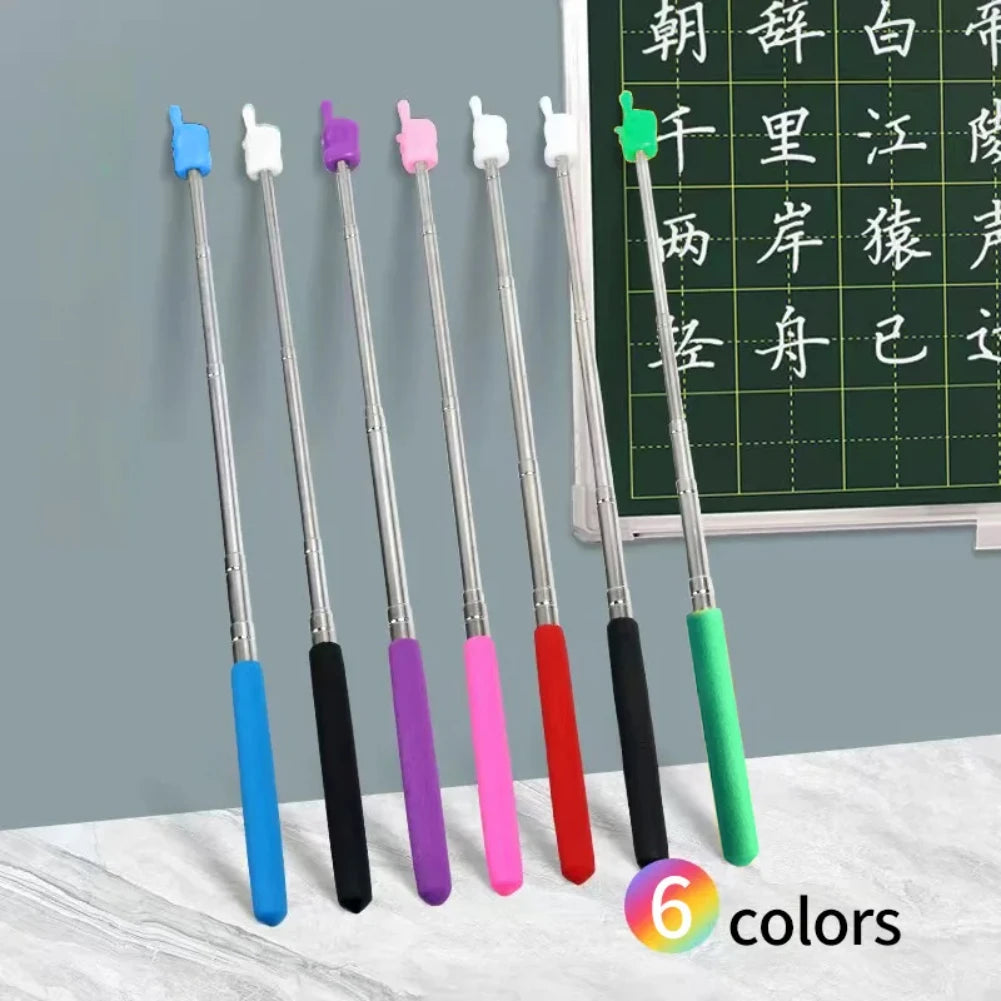 1pPointer Finger Stainless Steel Reading Sticks Telescopic Reading Finger Teaching Aids Gift for Teachers Pointer Finger Stick