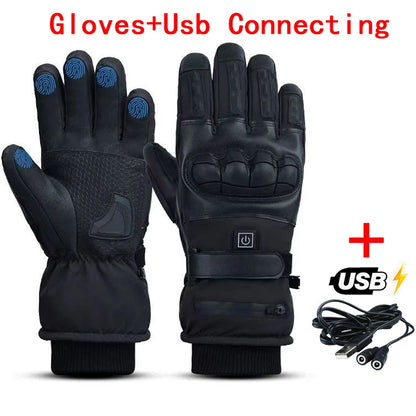 Heated Motorcycle Gloves for Men Tactical Winter Gloves Bicycle Supplies Skiing Gear Bike Accessories Warm Cycling