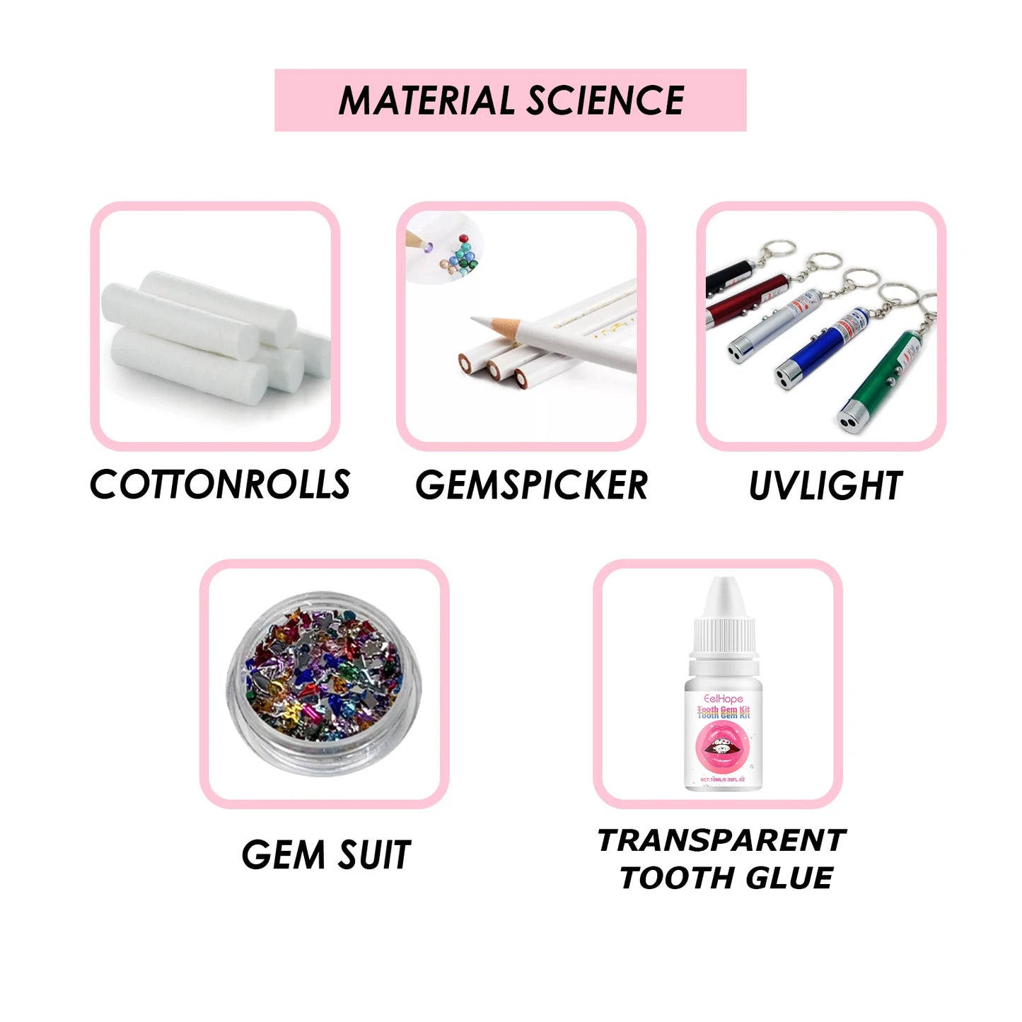Tooth Gem Glue Dental Adhesive for Tooth Gems Diamond Kit Glue Teeth Crystal Jewelry Sturdy Tooth Jewelry Orthodontic Gel 7/10ml