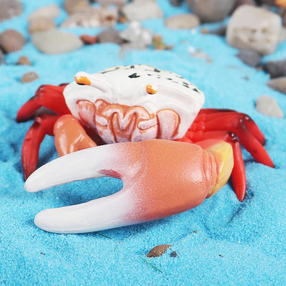Oenux Simulation Ocean Sea Life Animals Model Lovely Crab Action Figures Toy Cake Toppers Collection Jouet Kids Education Gift
