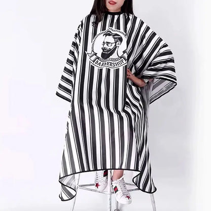 Non-Stick Striped Adult Hair Cutting Cloth - Oil-Resistant Apron for Hair Salon Hairstylists
