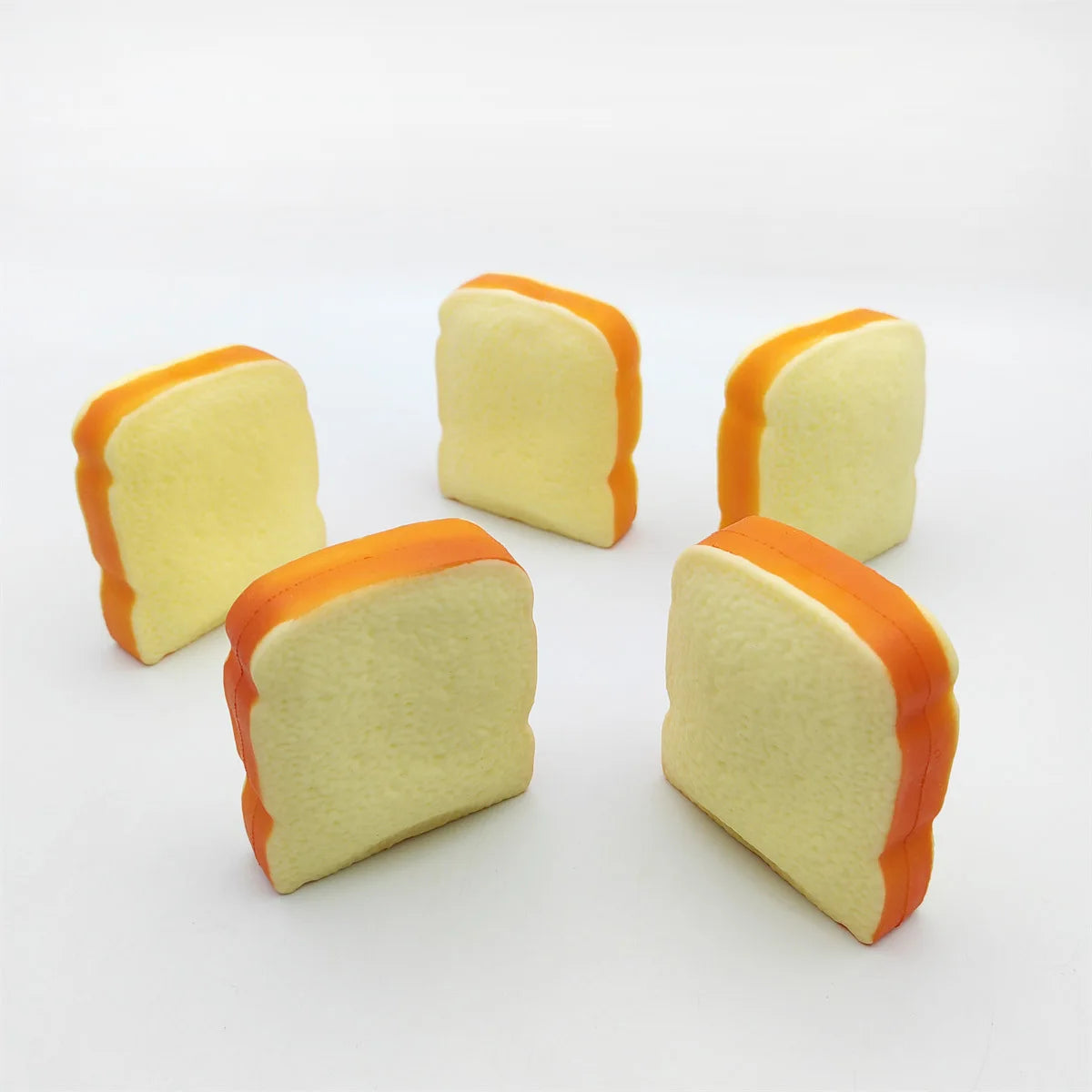 Soft Flour Toast Sliced Shape Bread Stress Toy Anxiety Relief Fake Food Toy for Adult Tricky Funny Birthday Gifts