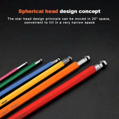 Bicycle Allen Key Set L Wrench Universal 7Pcs Ball End Torx Star Keys Tool MTB Road Bike Repair Tool Kit For 1.5/2/2.5/3/4/5/6mm